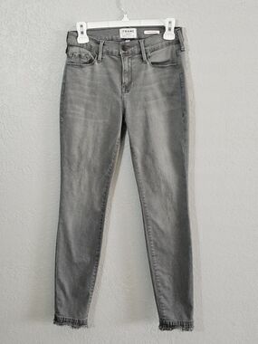 Frame Denim Le Skinny de Jeanne Mid Rise Ankle Jeans Gray Womens 29